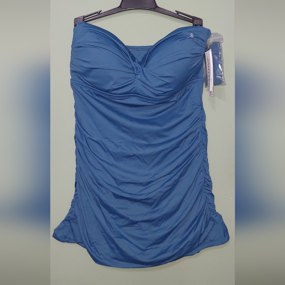 Jantzen Blue Swimsuit with Gold Accents